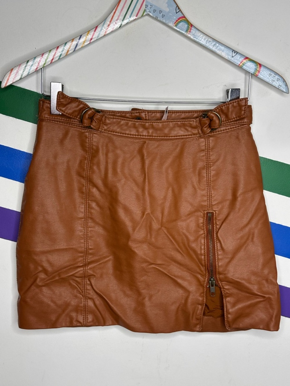 Free People faux leather mini skirt size 0